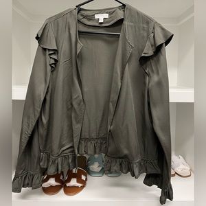 14th & Union ruffle shoulder lightweight jacket